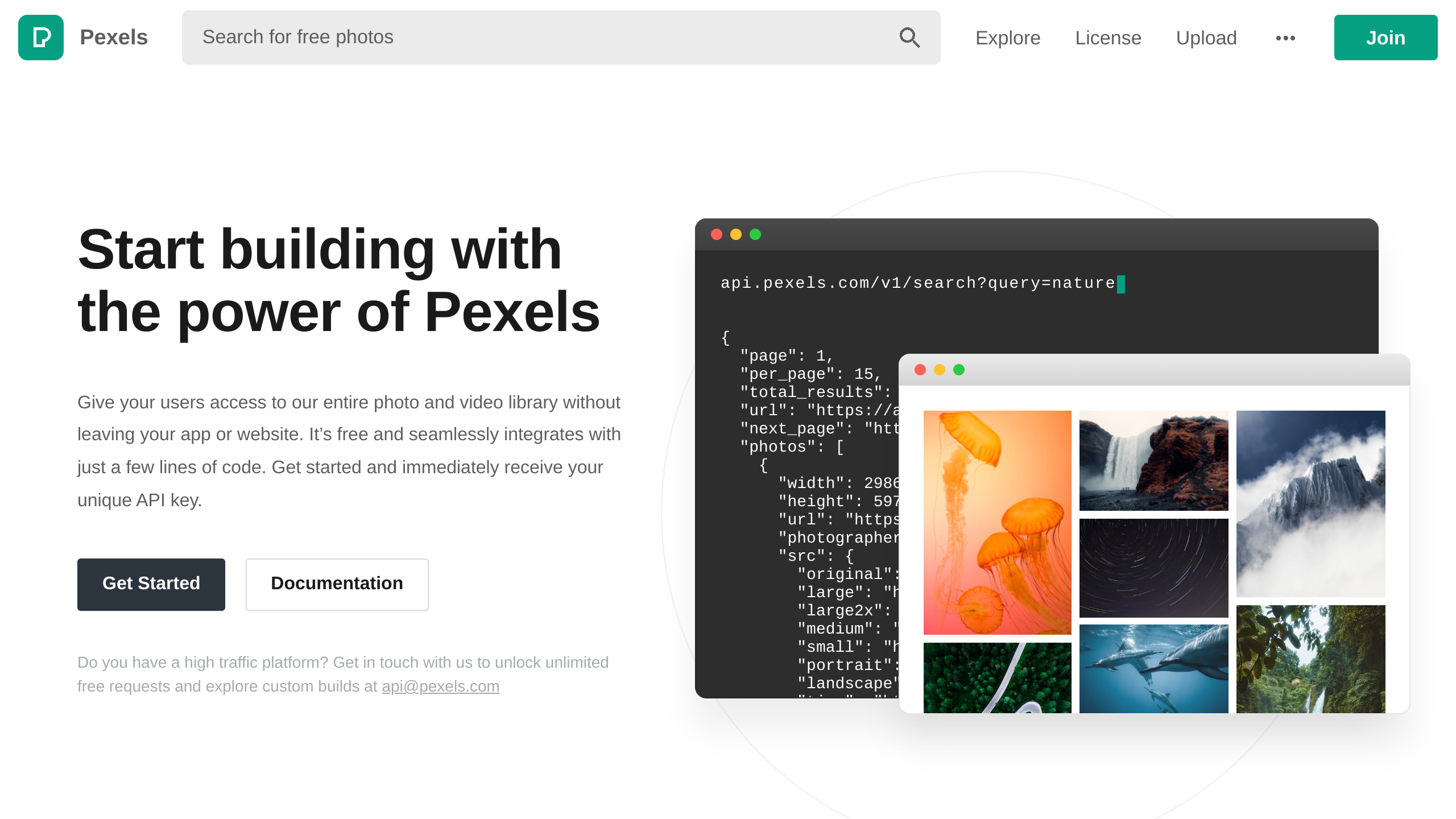 Pexels's website screenshot
