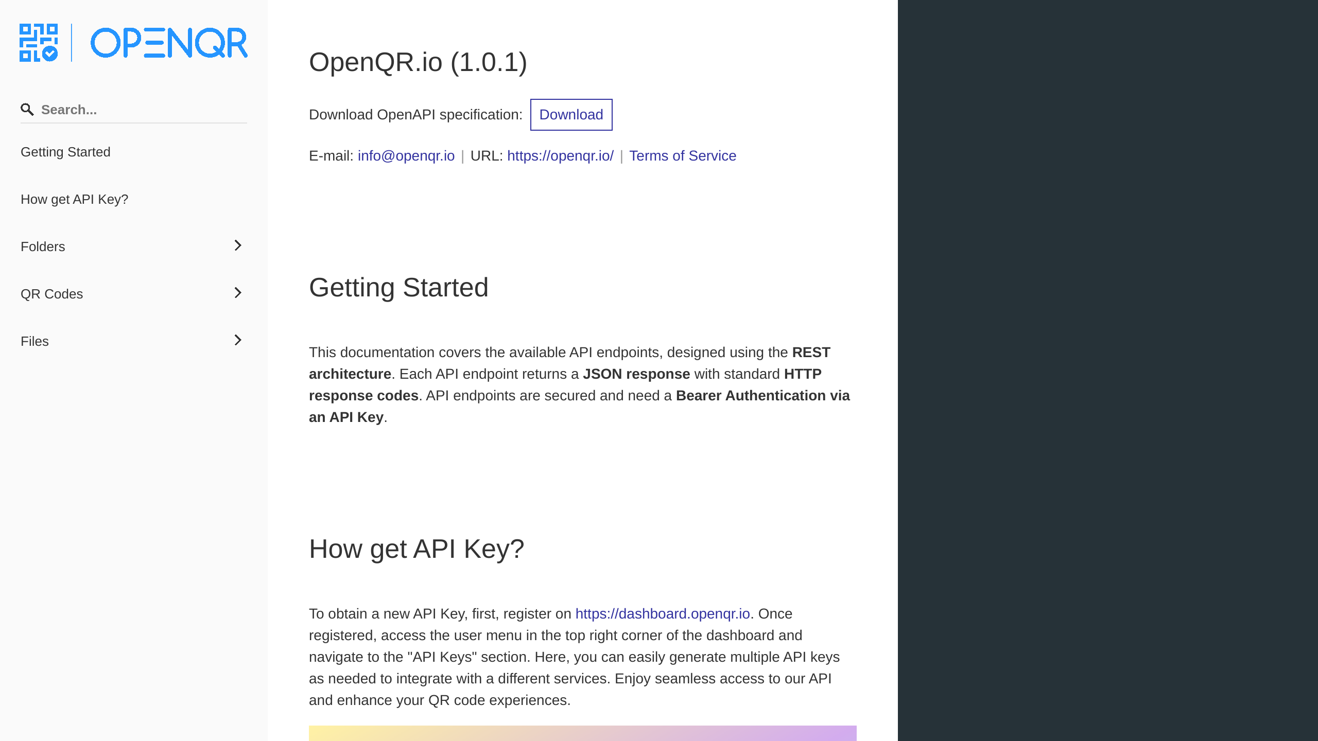 QR code Generator's website screenshot