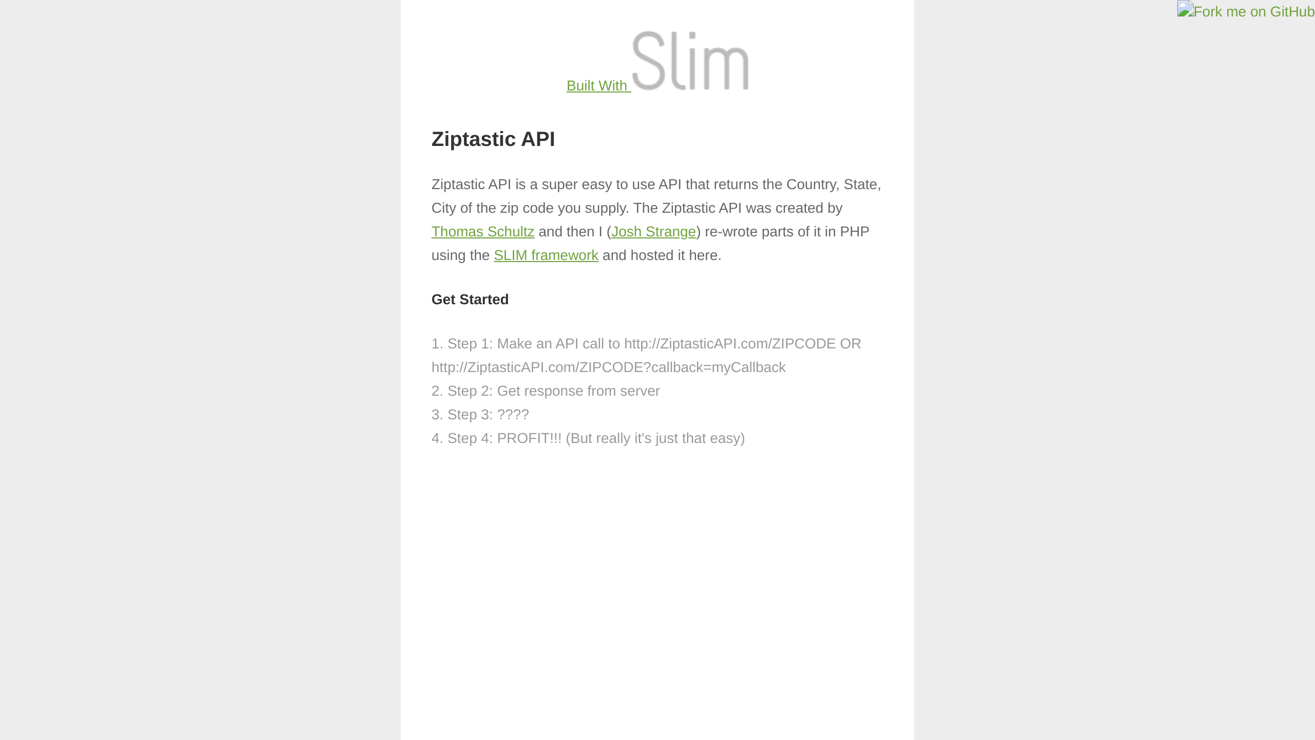 Ziptastic's website screenshot