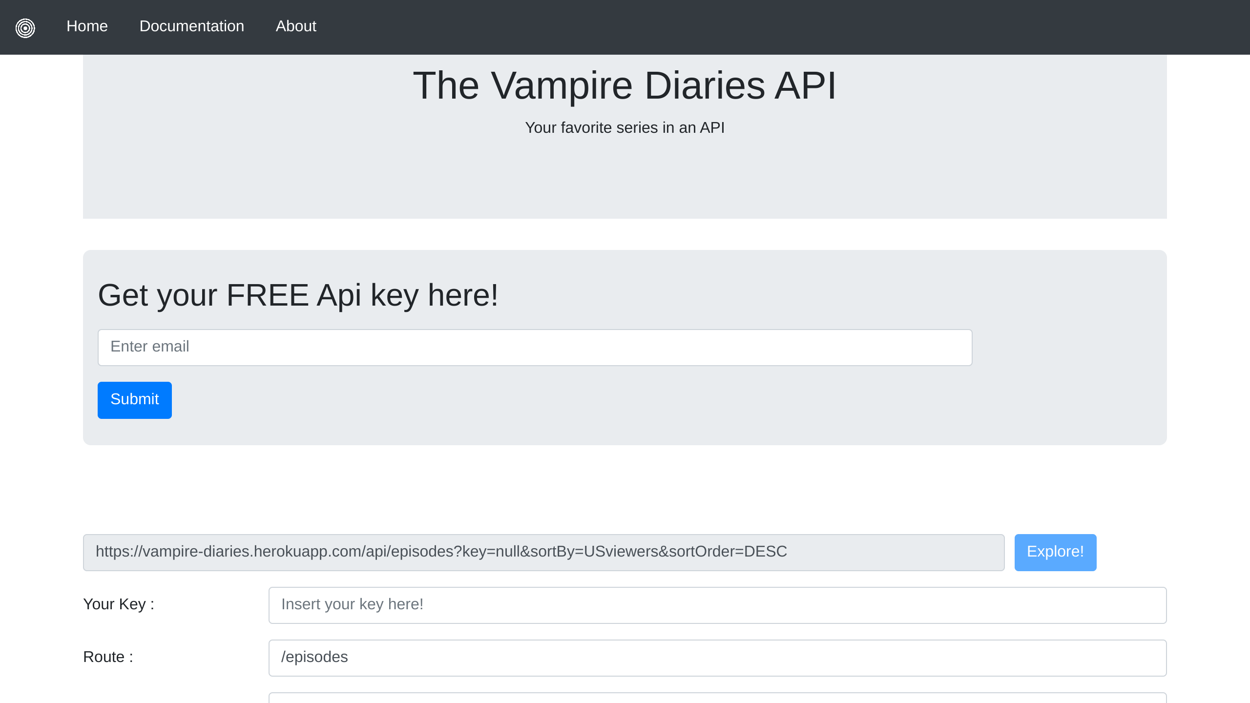 The Vampire Diaries's website screenshot