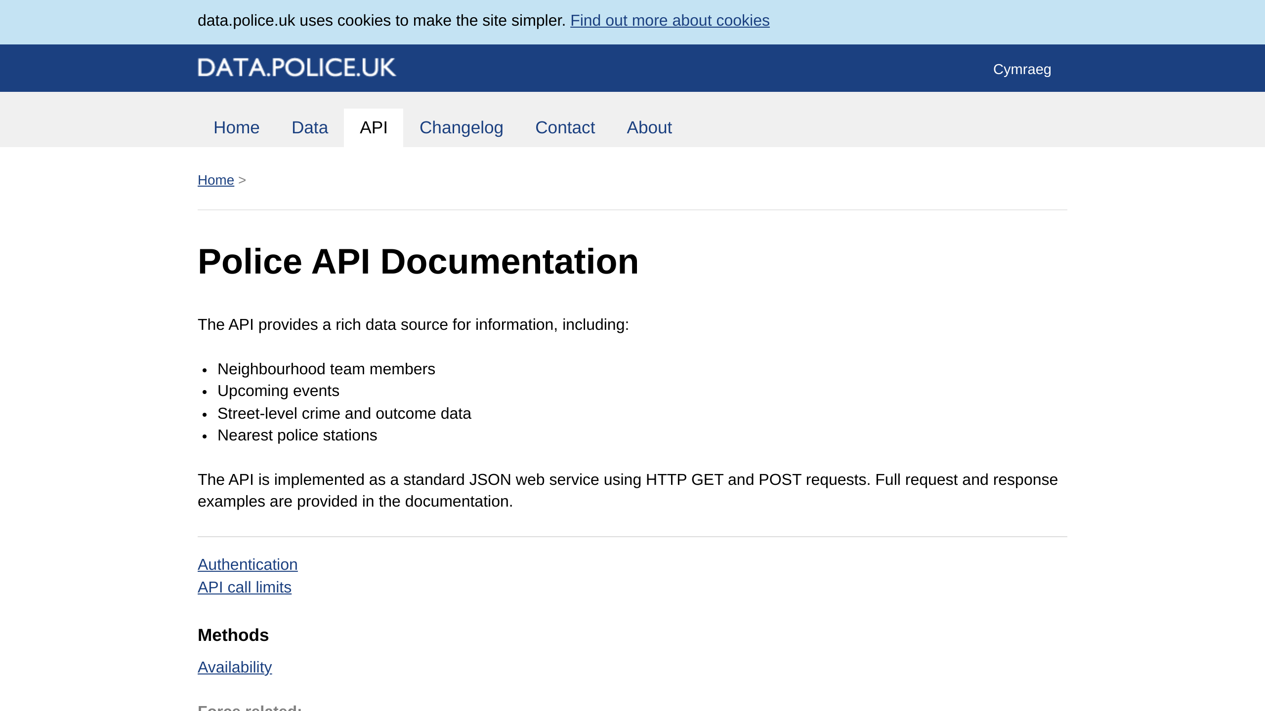 UK Police's website screenshot