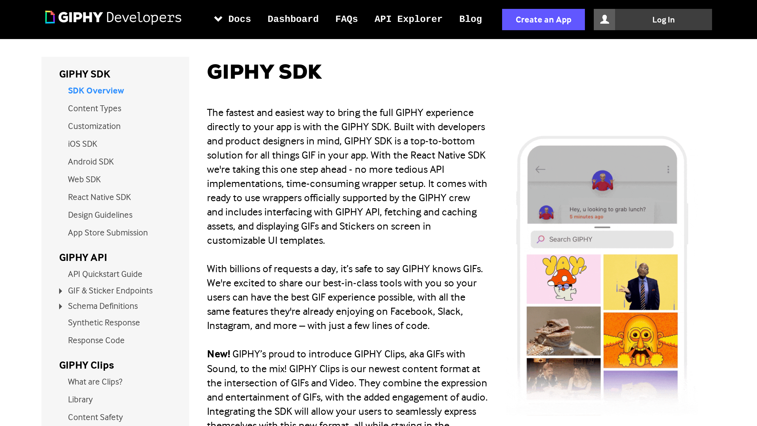 Giphy's website screenshot