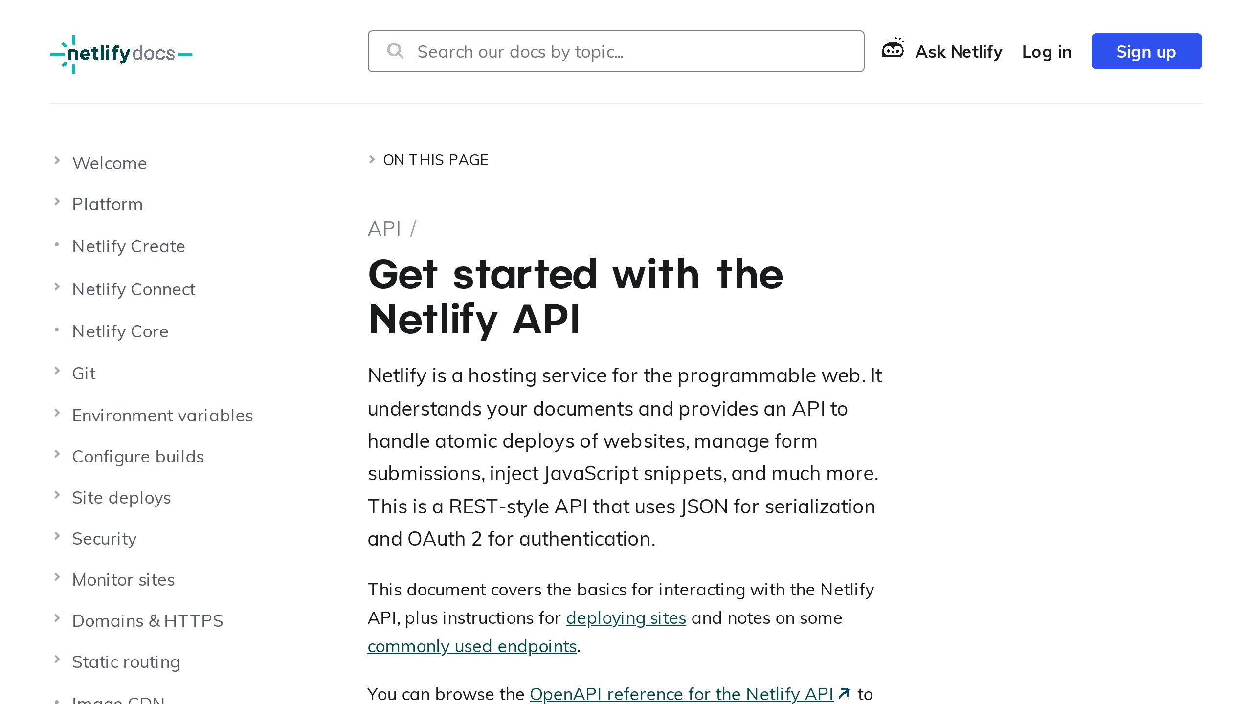 Netlify's website screenshot