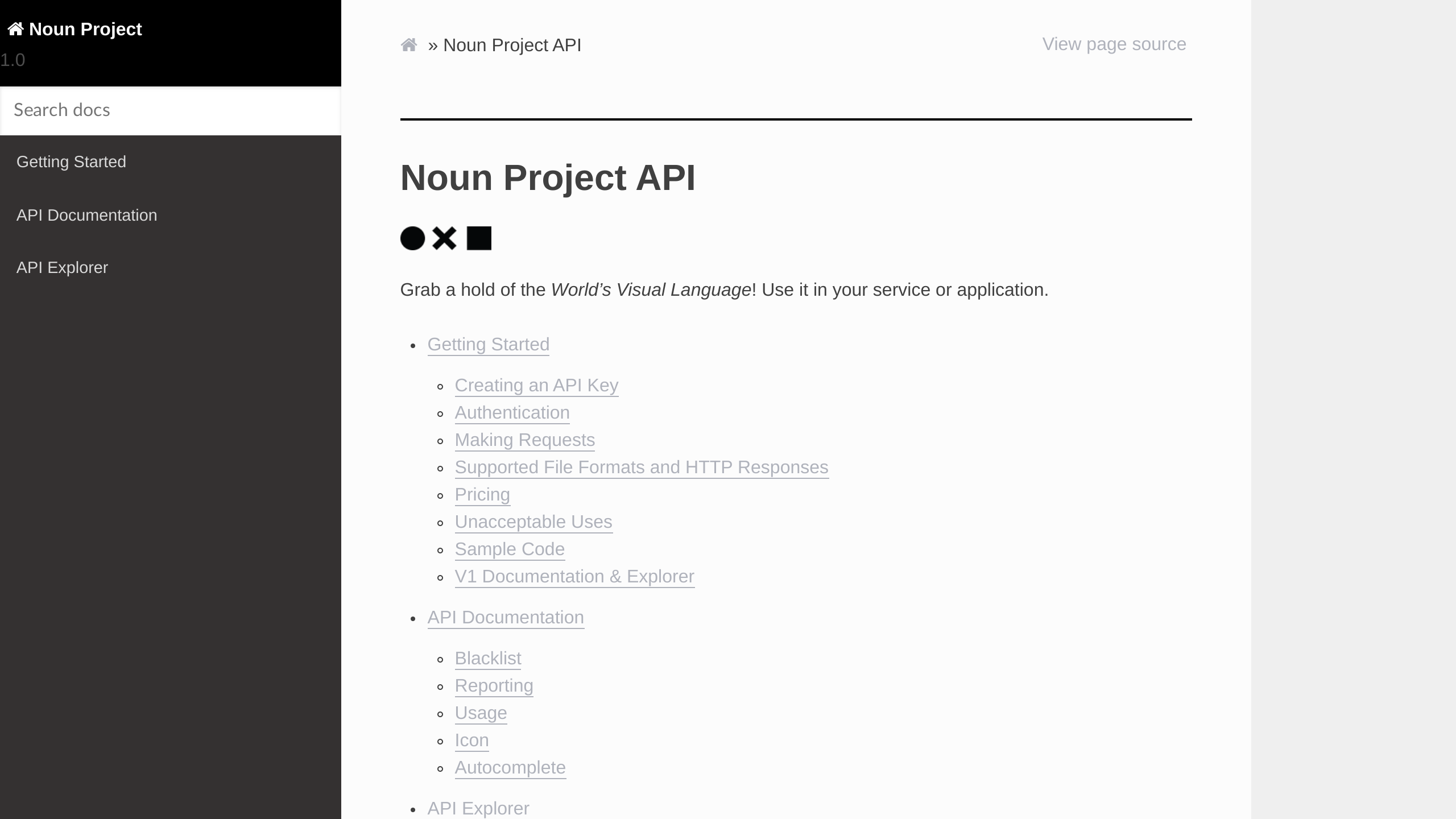 Noun Project's website screenshot