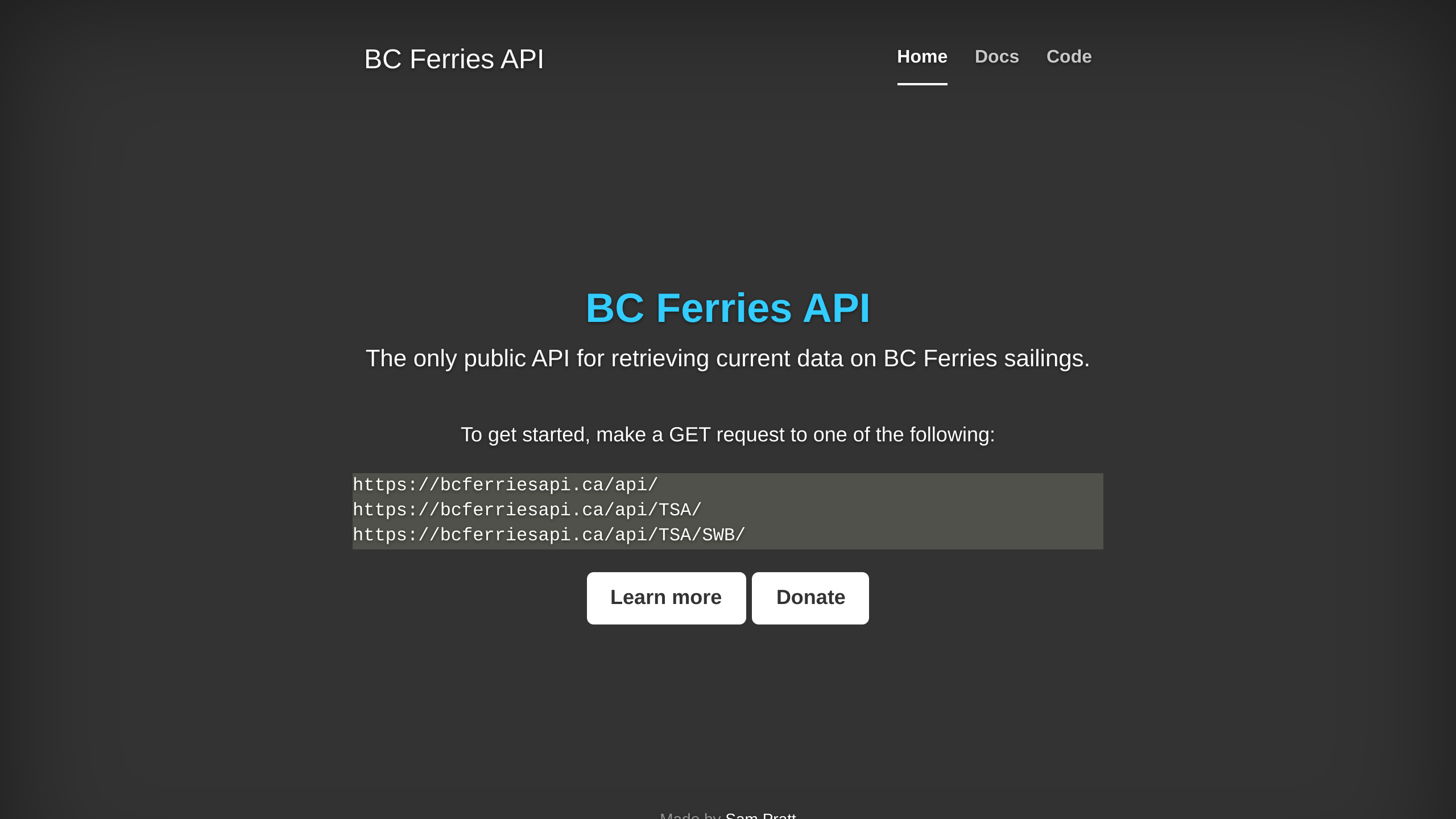 BC Ferries's website screenshot