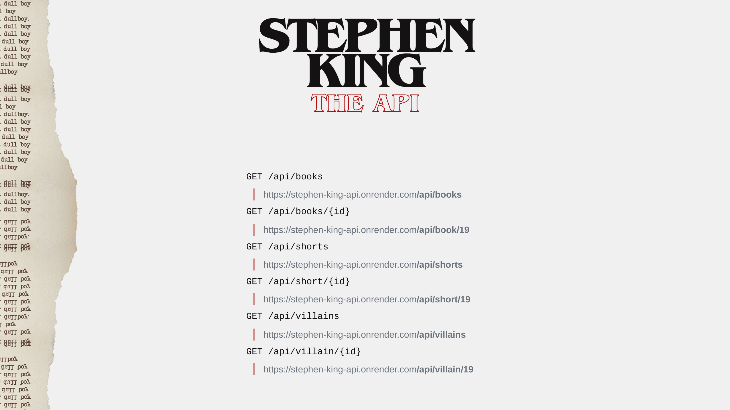 Stephen King's website screenshot
