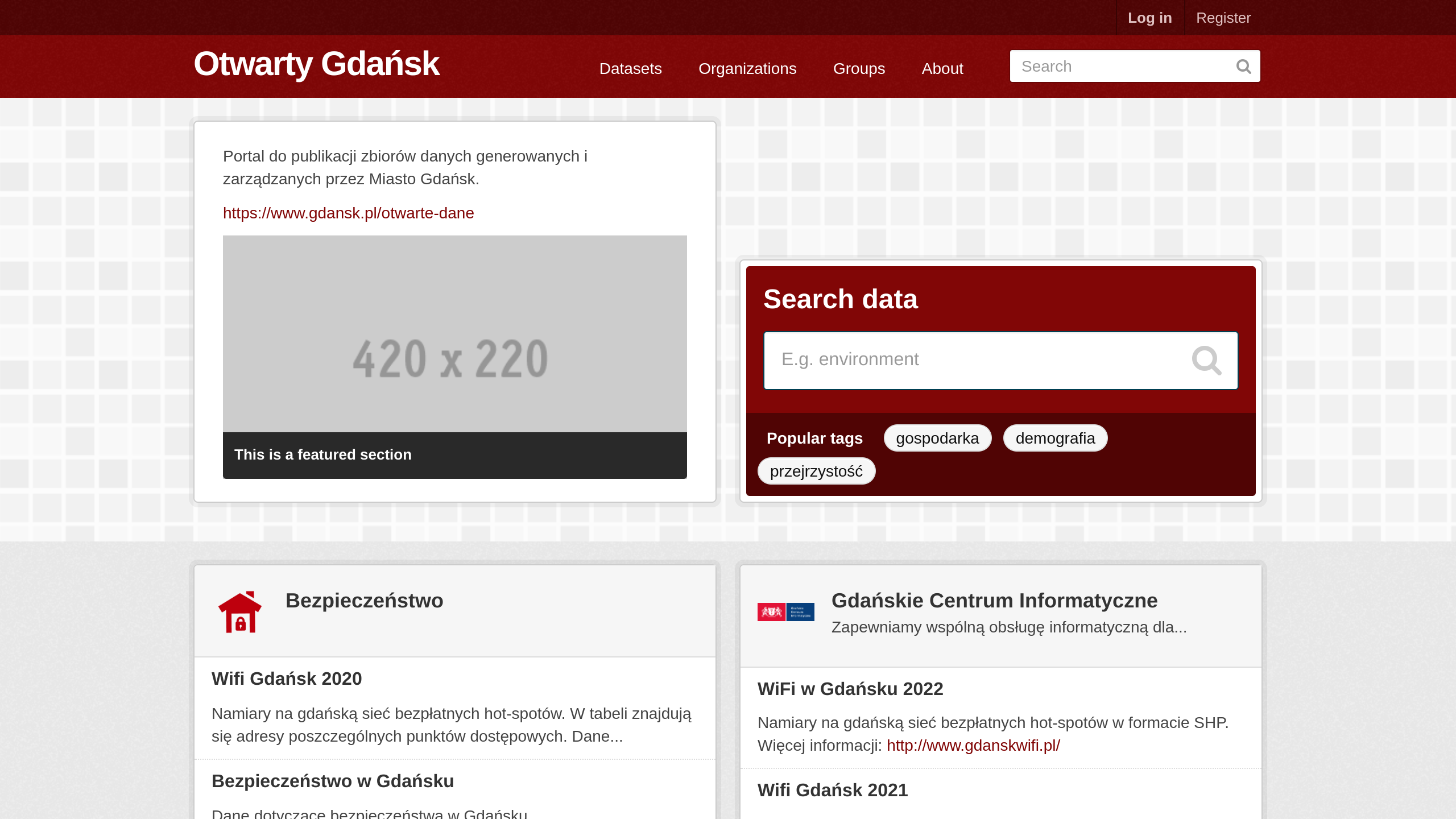 City, Gdańsk's website screenshot