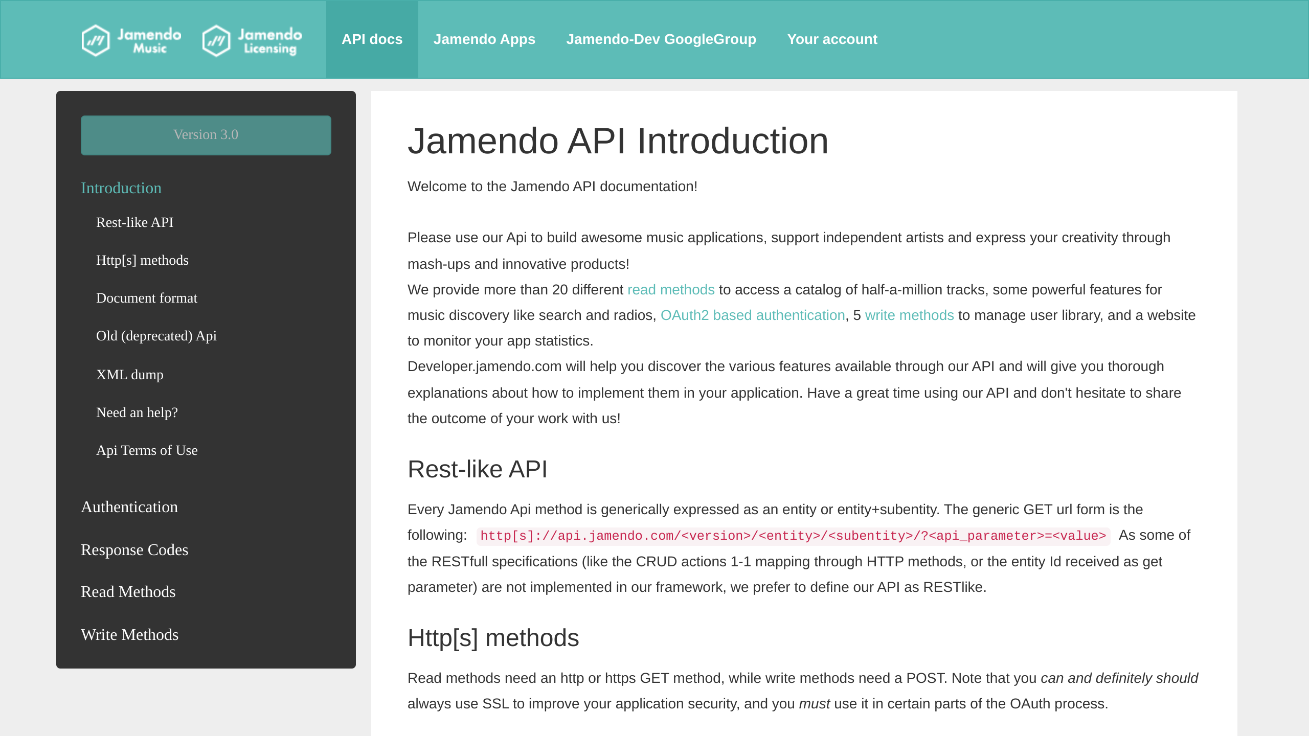 Jamendo's website screenshot