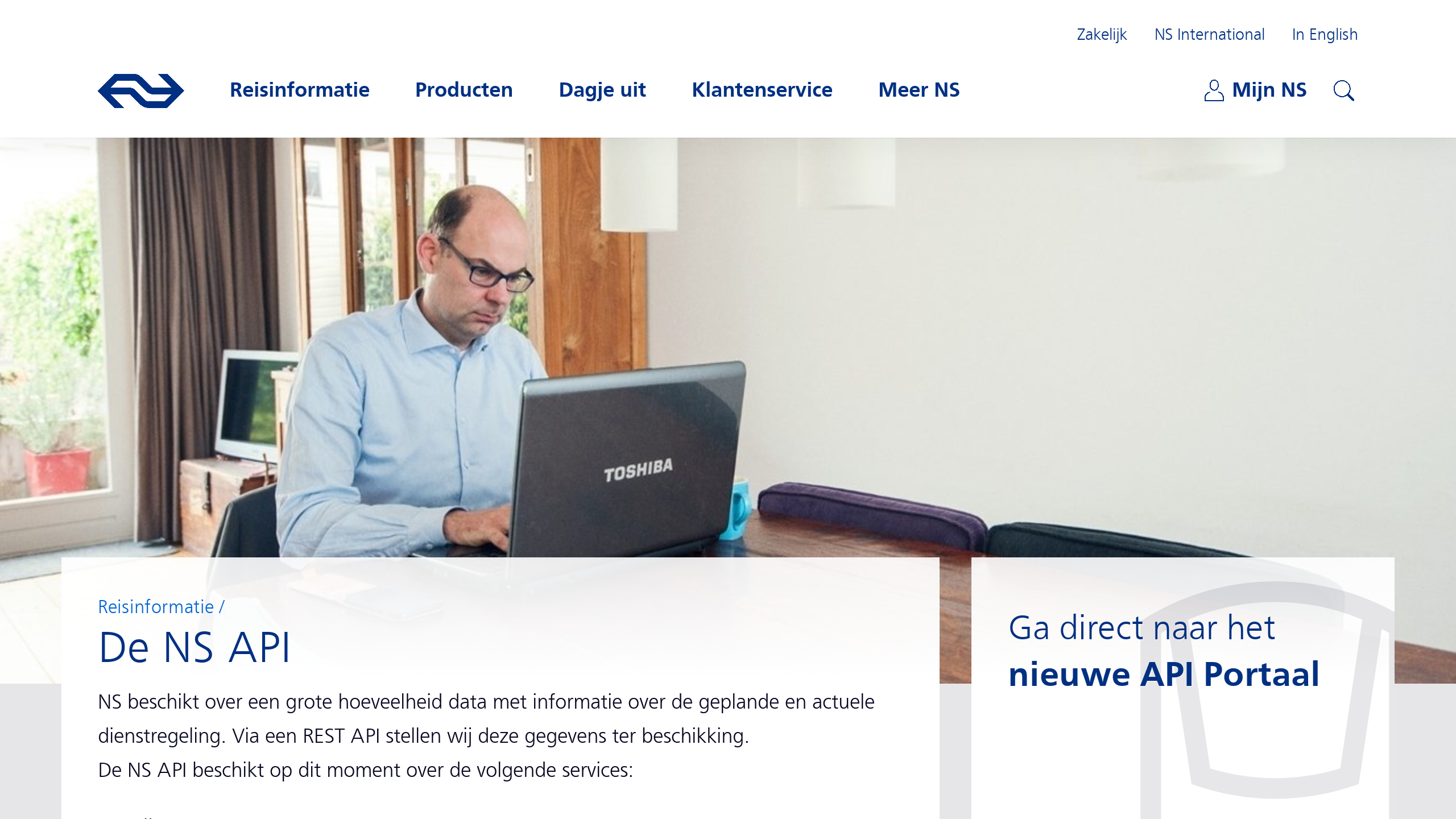 Transport for The Netherlands's website screenshot