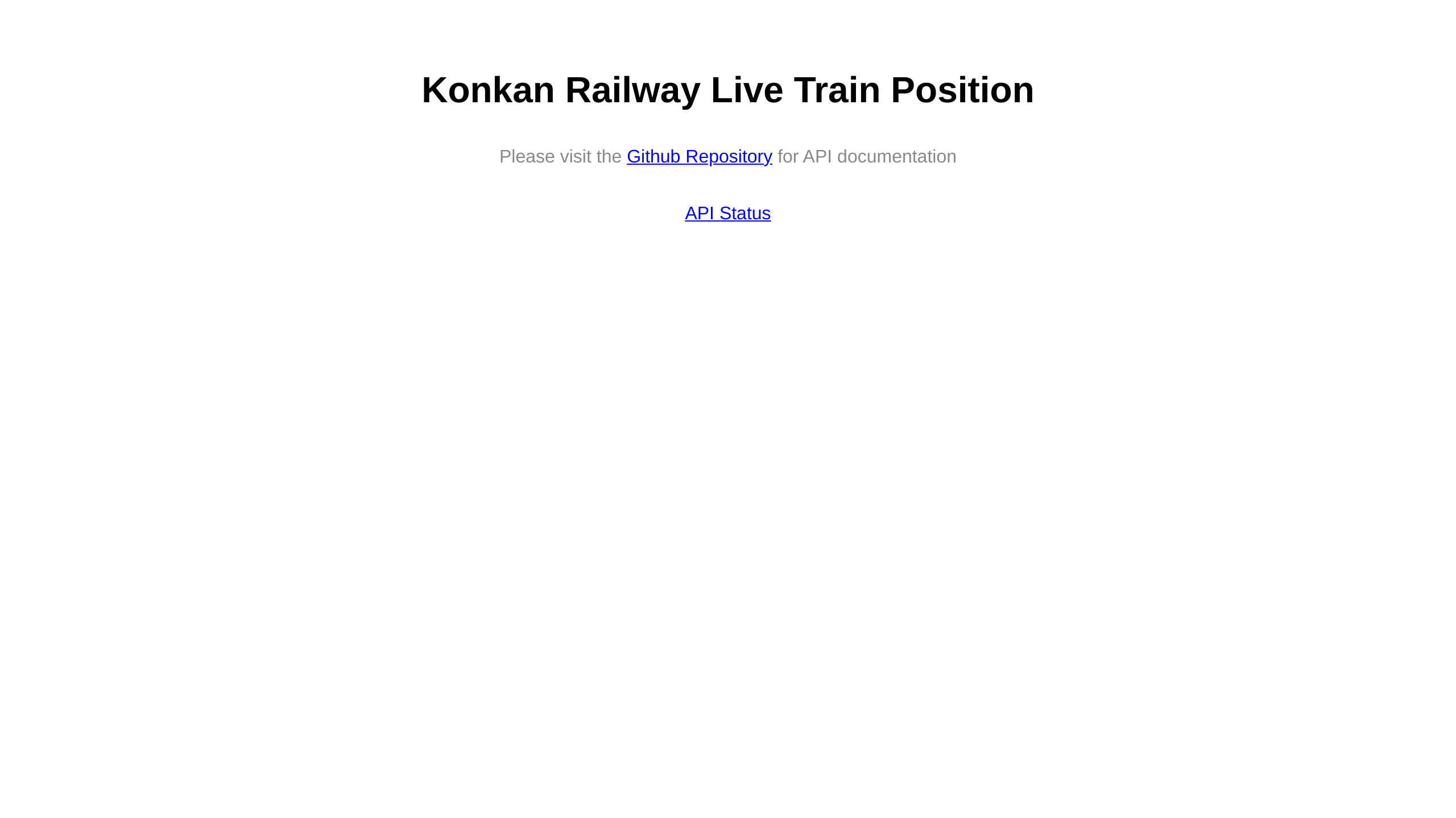 Konkan Railway Live Train Position's website screenshot