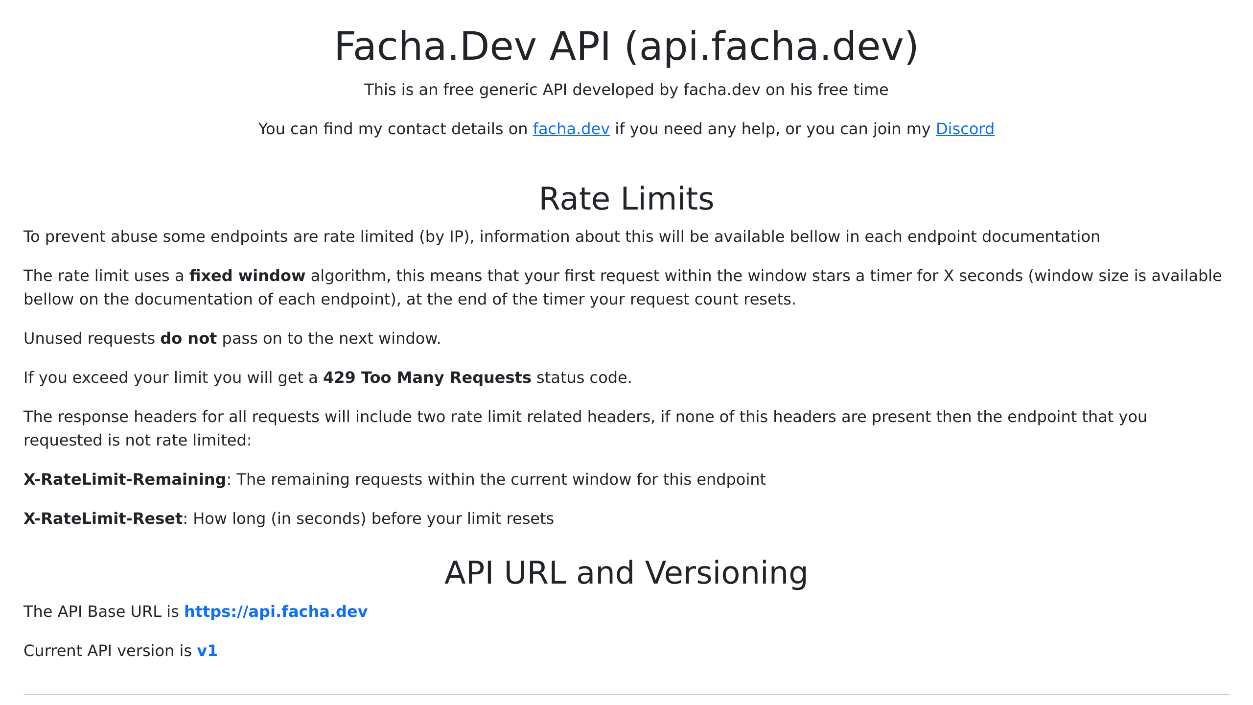 facha's website screenshot