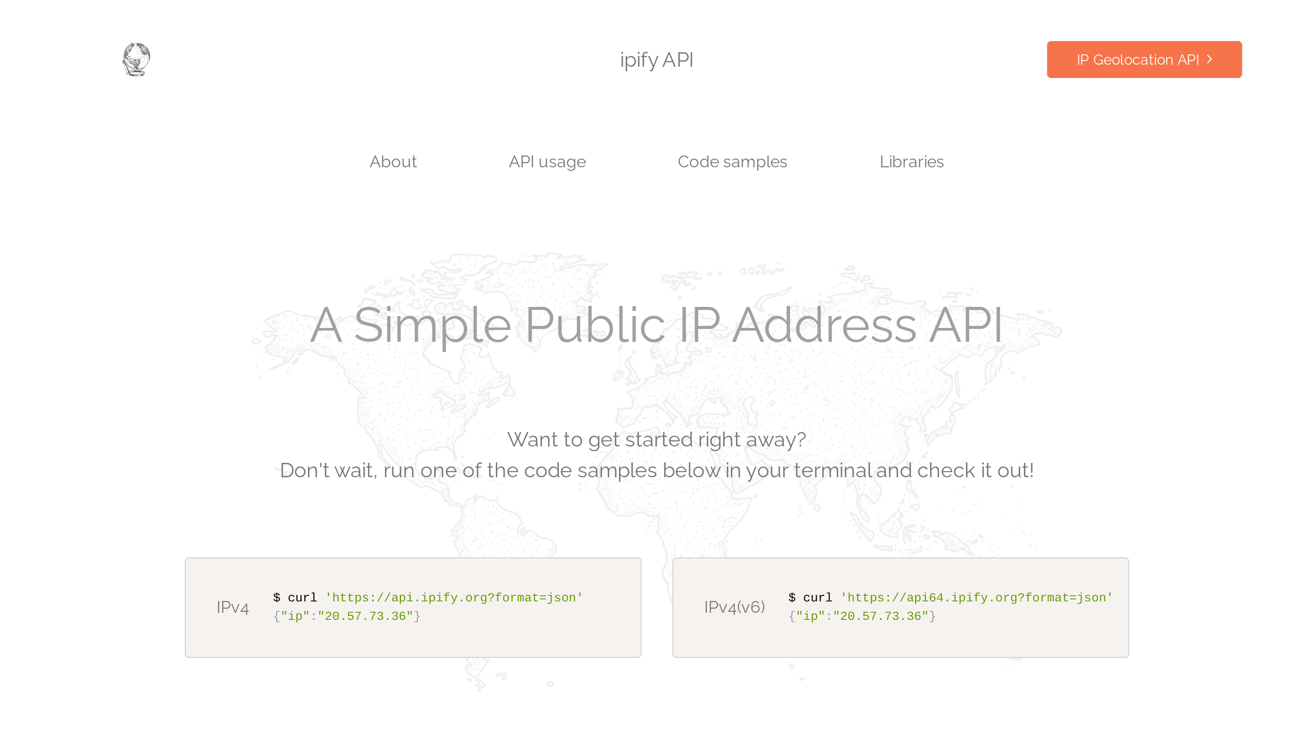 IPify's website screenshot
