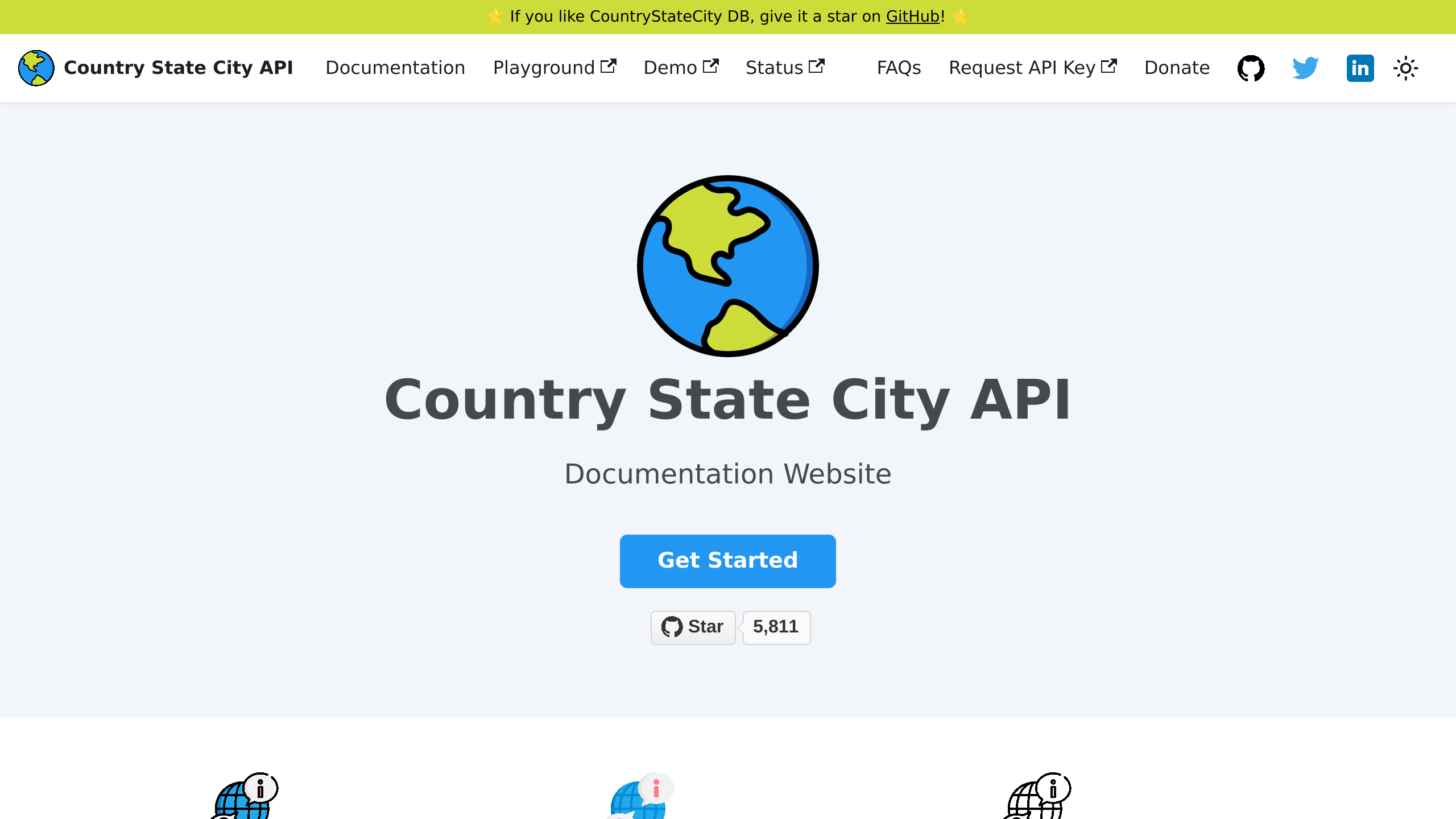 CountryStateCity's website screenshot