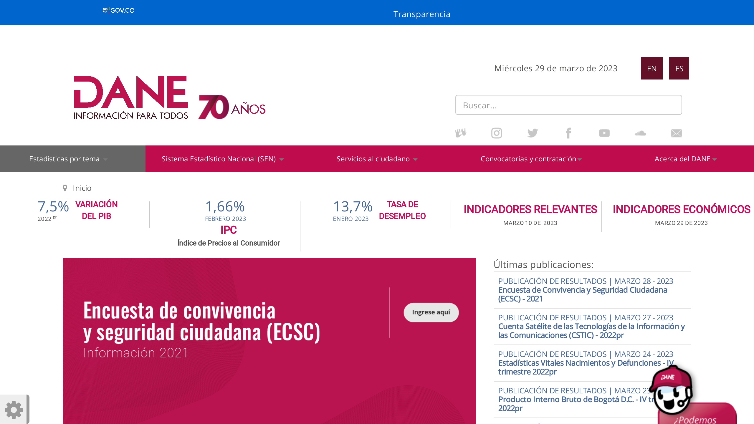 Open Government, Colombia's website screenshot