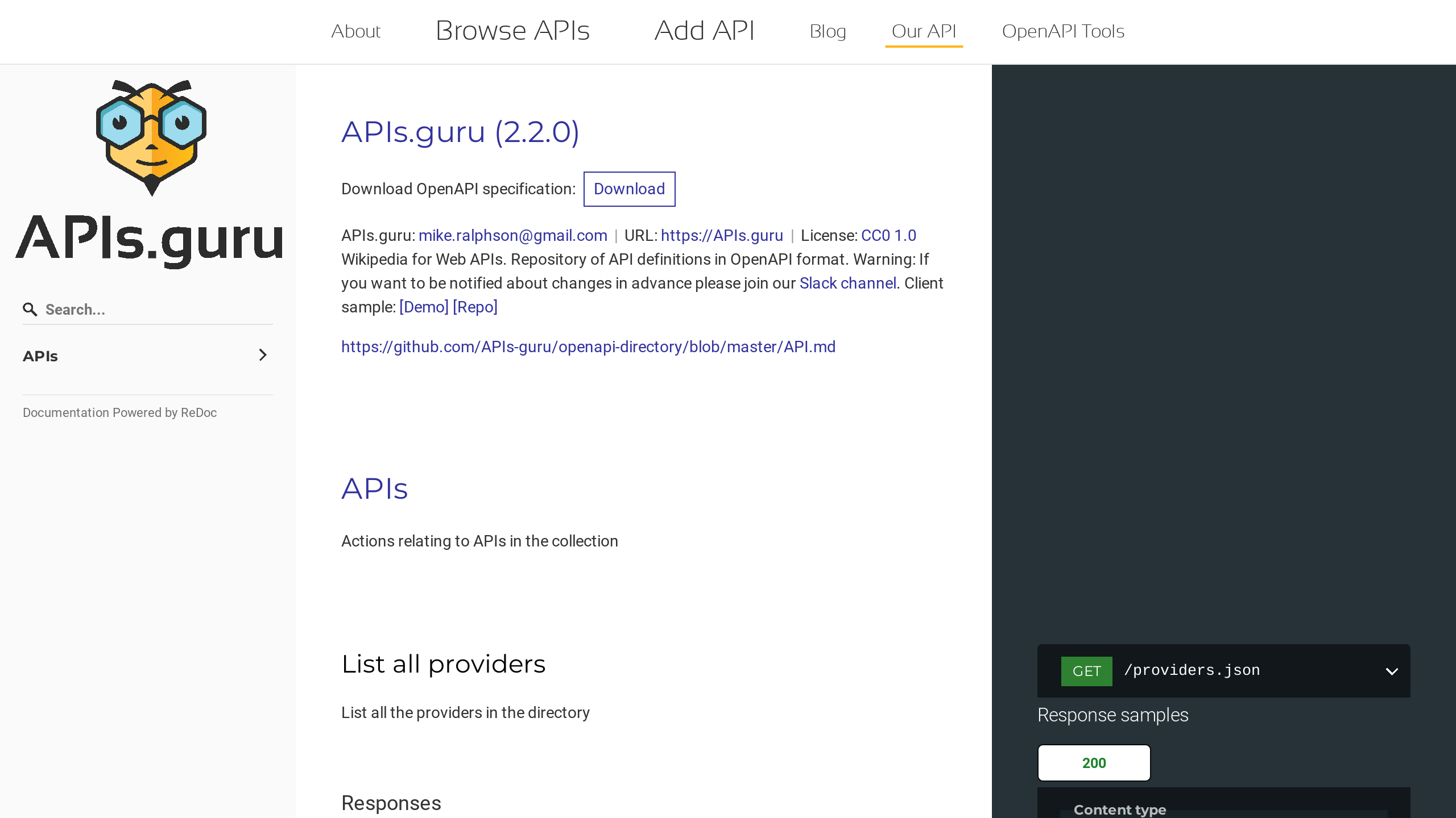APIs.guru's website screenshot