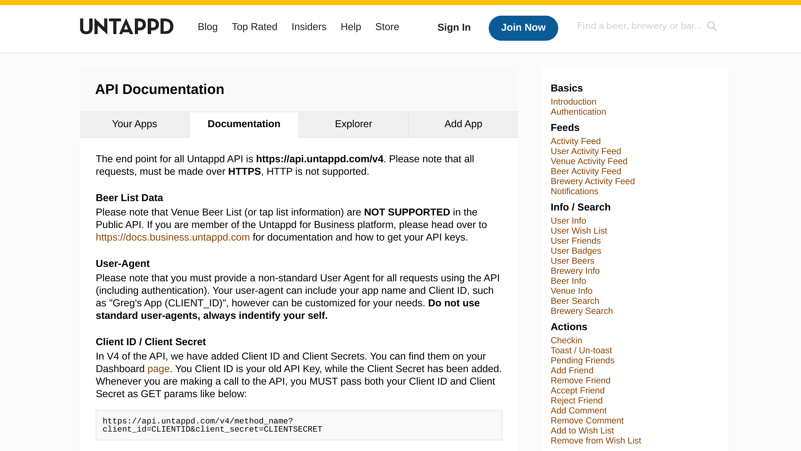 Untappd's website screenshot