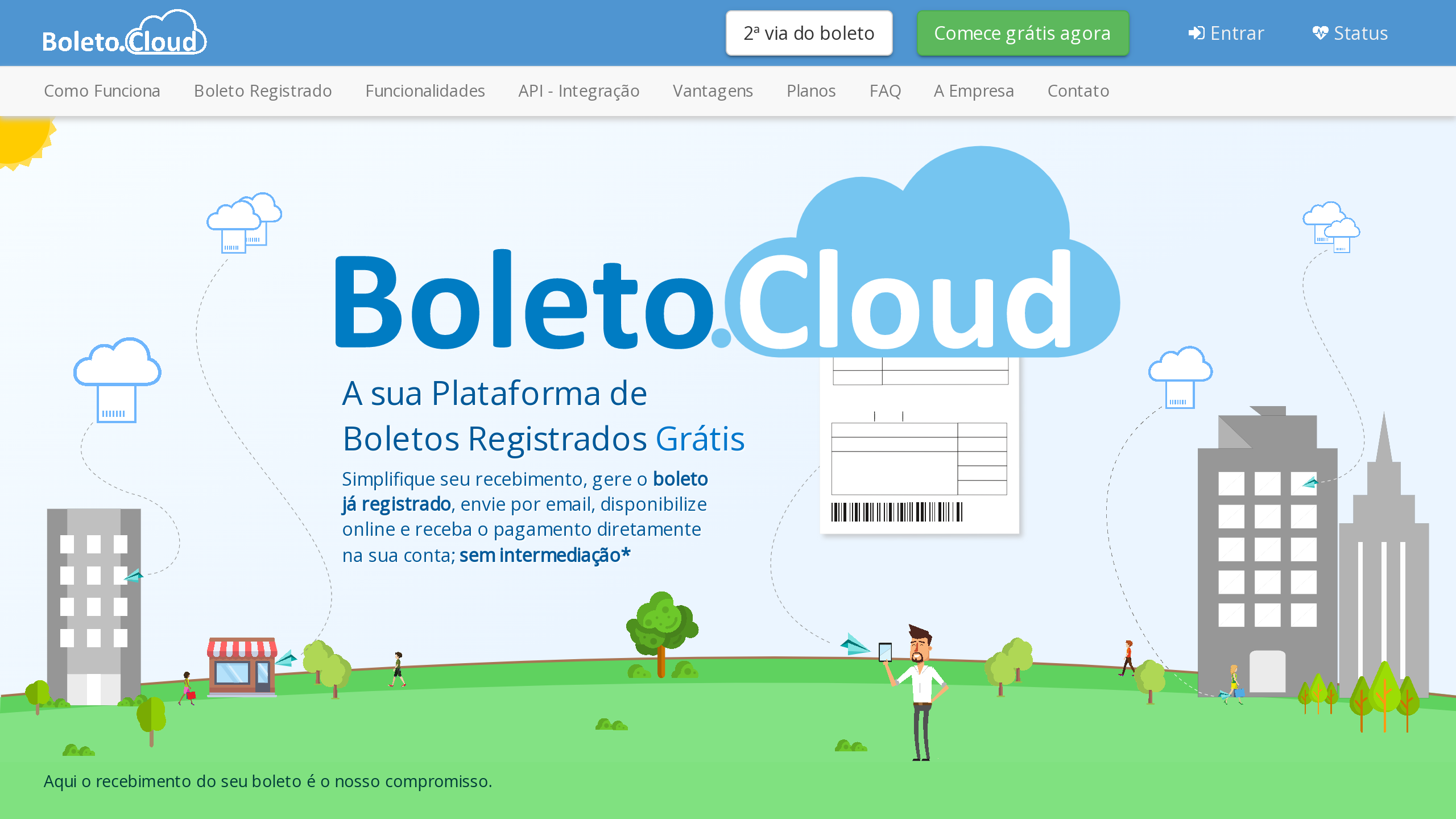 Boleto.Cloud's website screenshot