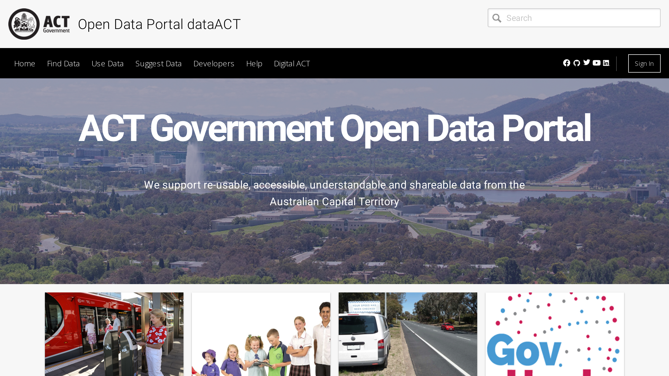 Open Government, ACT's website screenshot