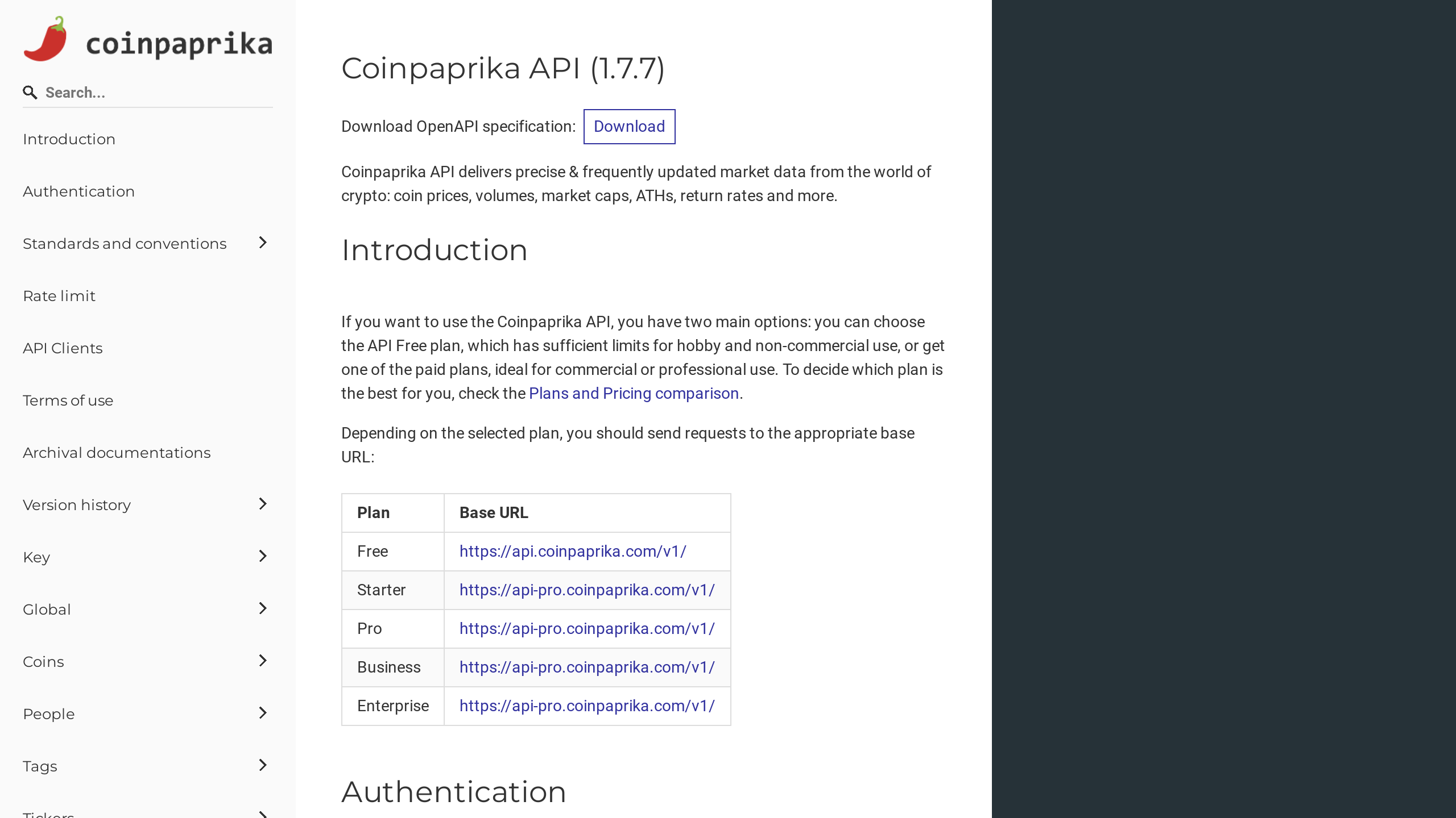 Coinpaprika's website screenshot