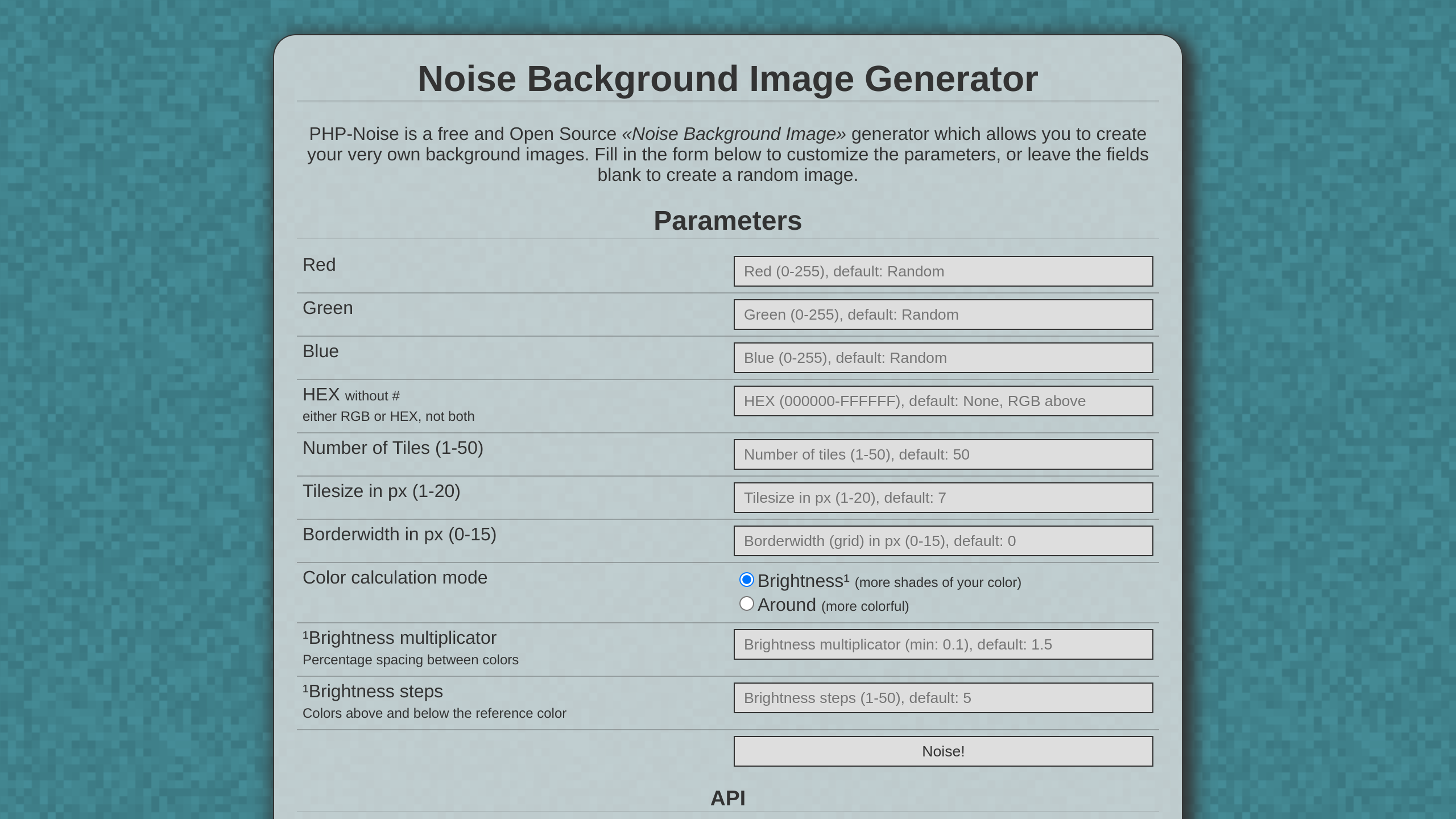 PHP-Noise's website screenshot