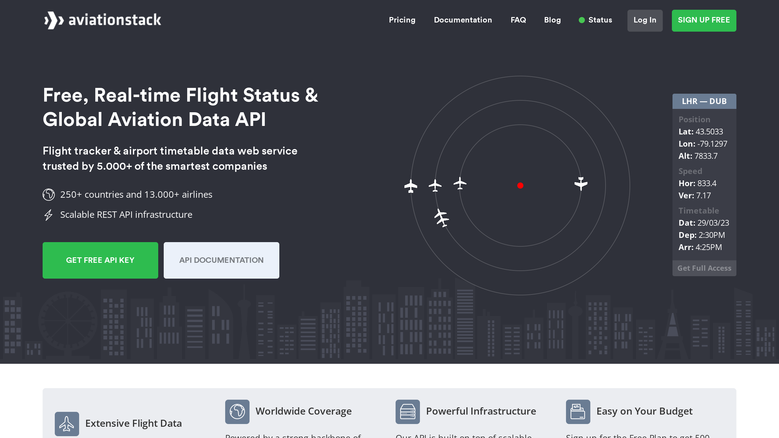 apilayer aviationstack's website screenshot