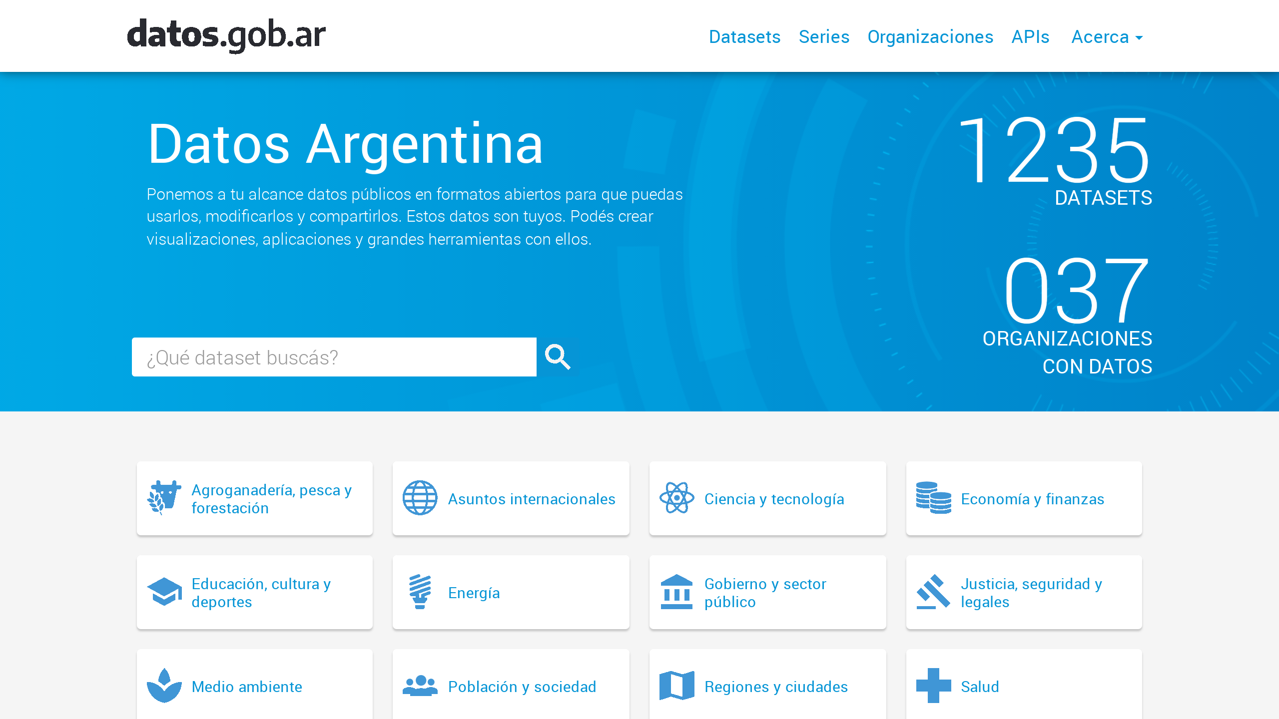 Open Government, Argentina's website screenshot