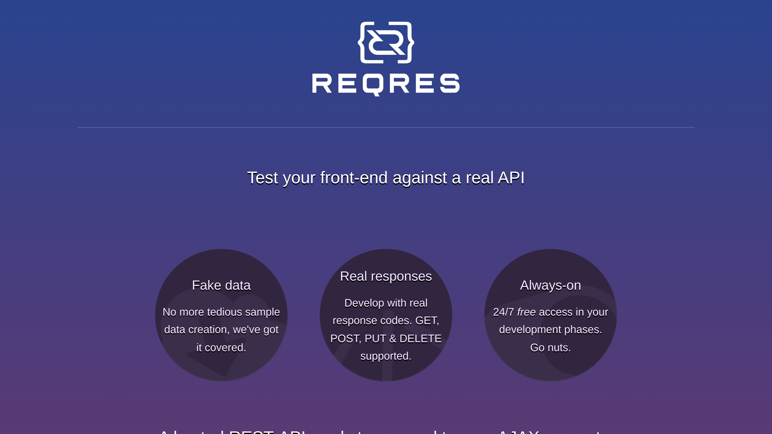 ReqRes's website screenshot