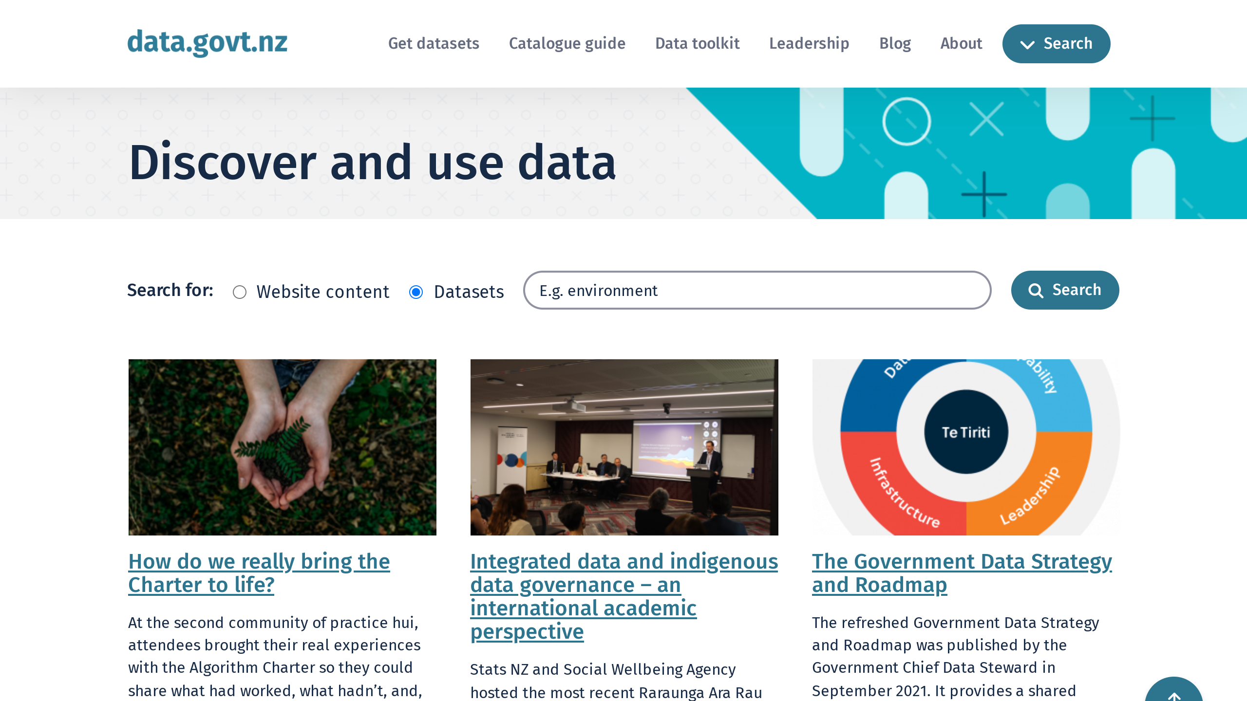 Open Government, New Zealand's website screenshot