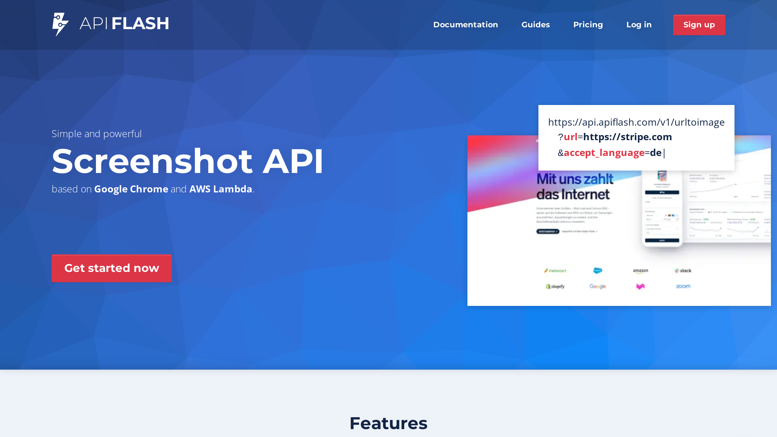 ApiFlash's website screenshot