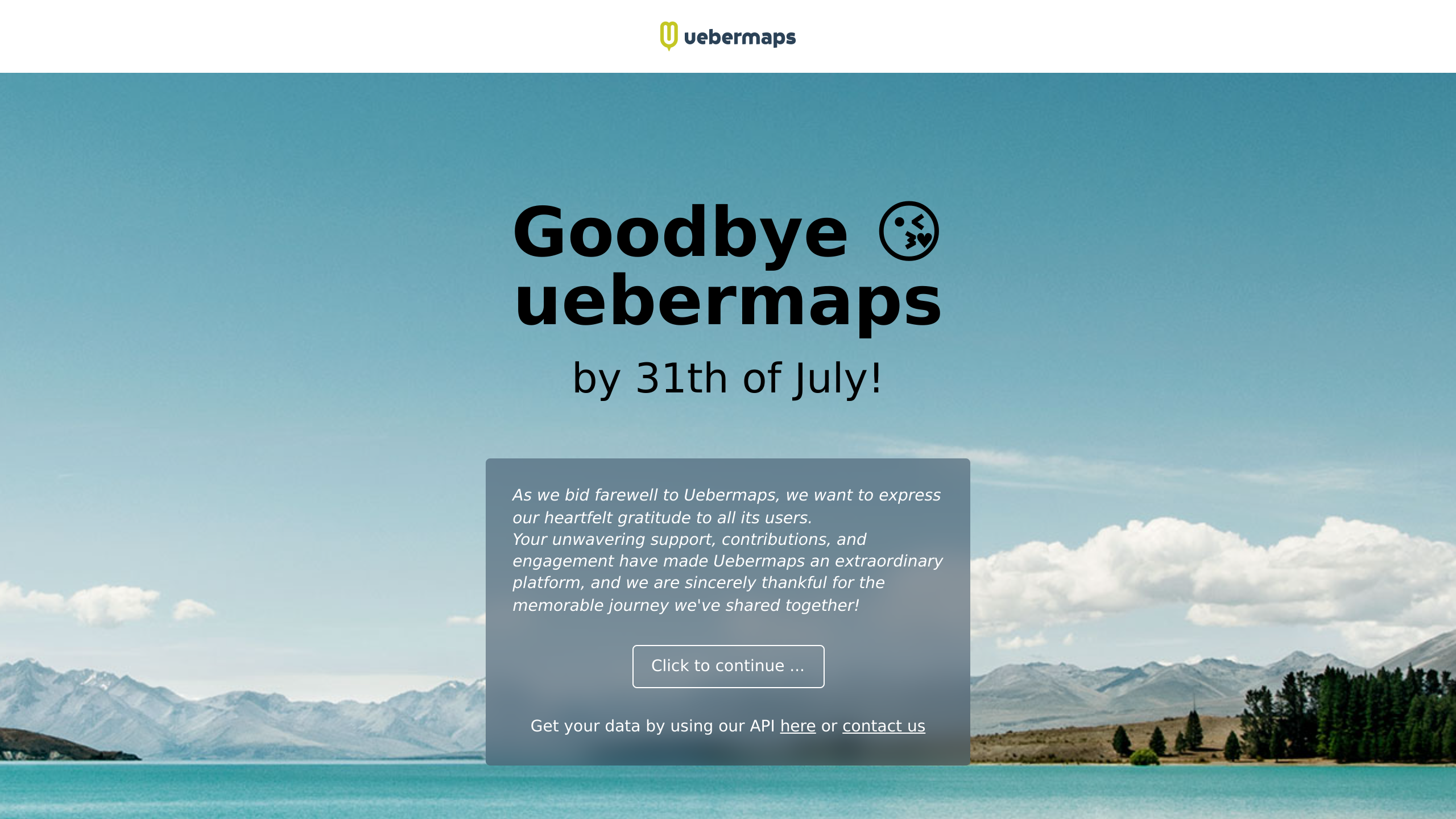 Uebermaps's website screenshot
