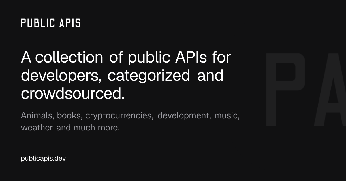 A Collaborative List Of 1400+ Public APIs For Developers