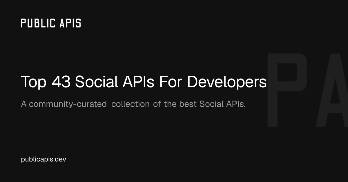 Top 40 Social APIs For Developers - Public APIs