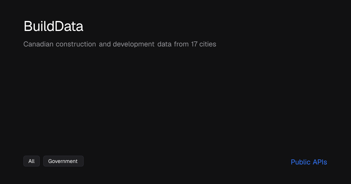BuildData - Public APIs - Public APIs