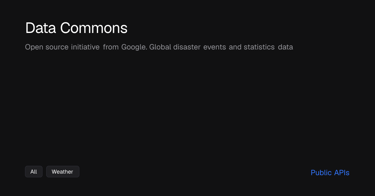 Data Commons - Public APIs - Public APIs