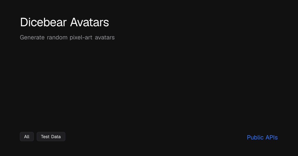 Dicebear Avatars - Public APIs - Public APIs