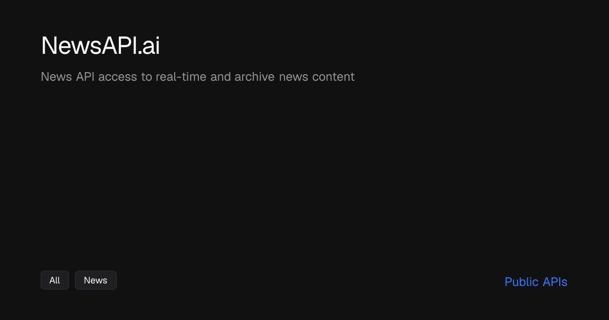 NewsAPI.ai - Public APIs - Public APIs