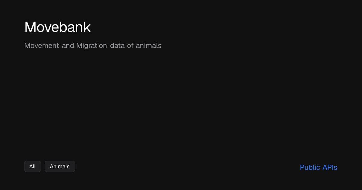 Movebank - Public APIs - Public APIs