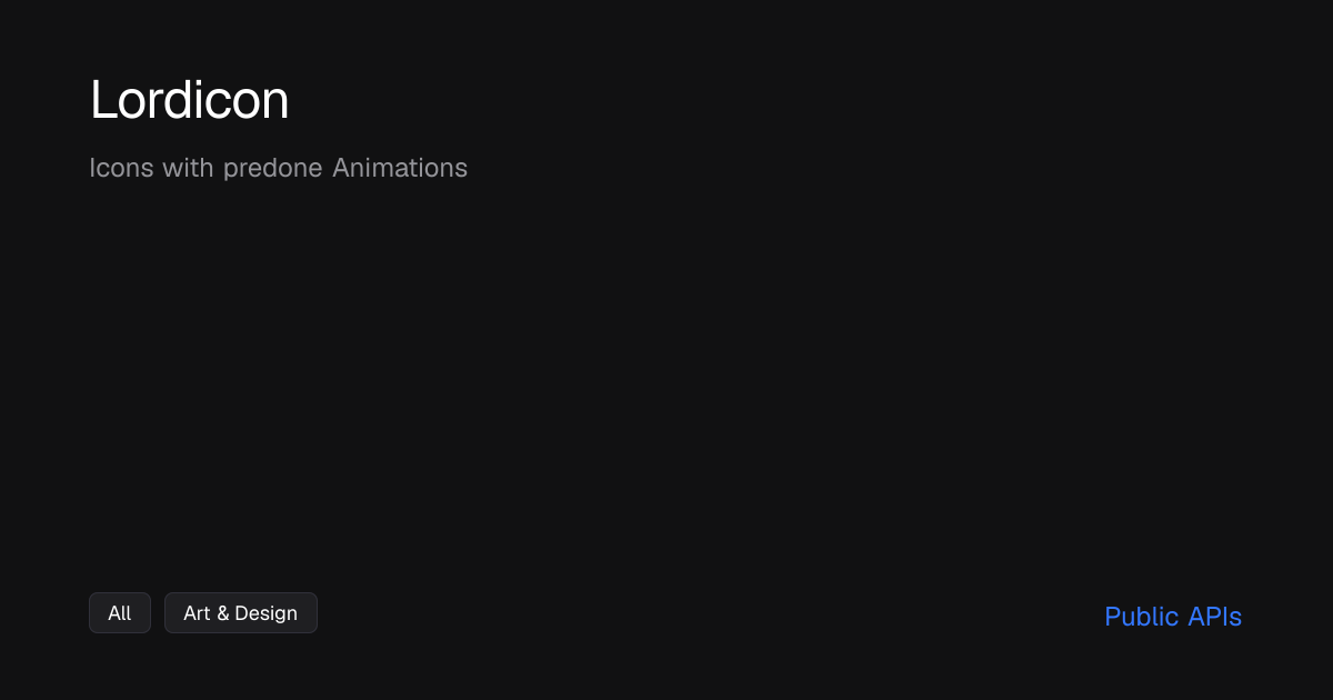 Lordicon: Icons with predone Animations - Public APIs