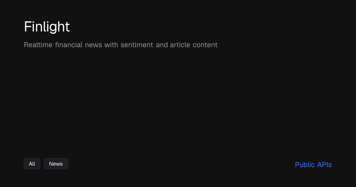 Finlight - Public APIs