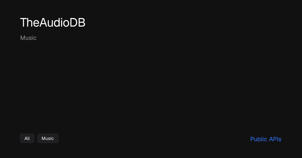 TheAudioDB - Public APIs