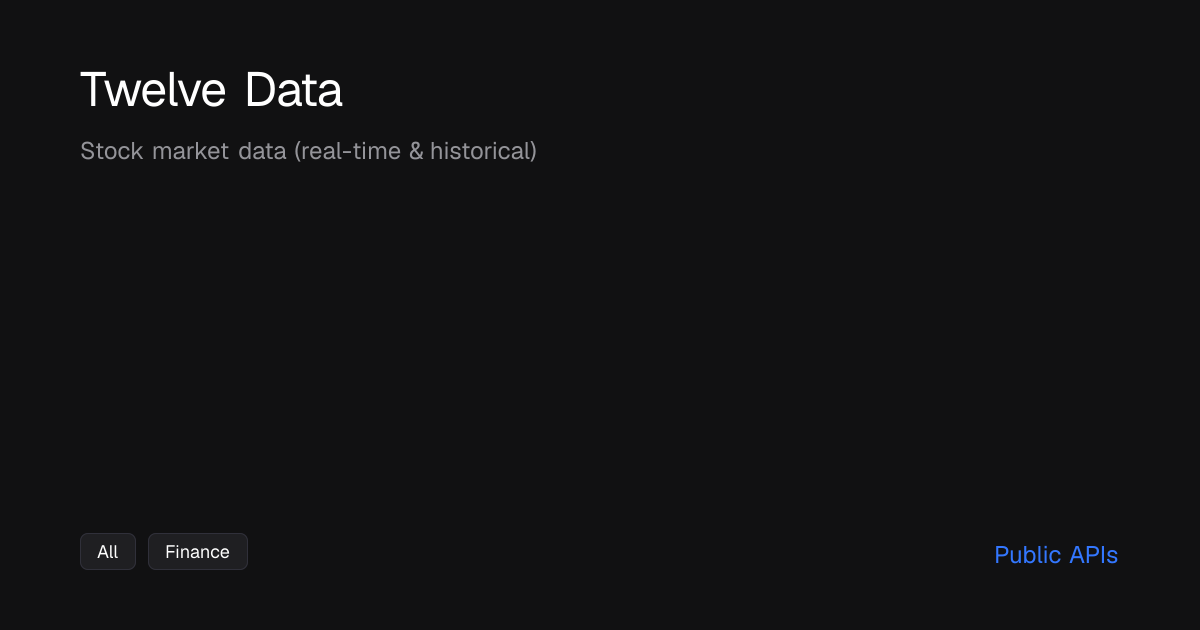 Twelve Data - Public APIs - Public APIs