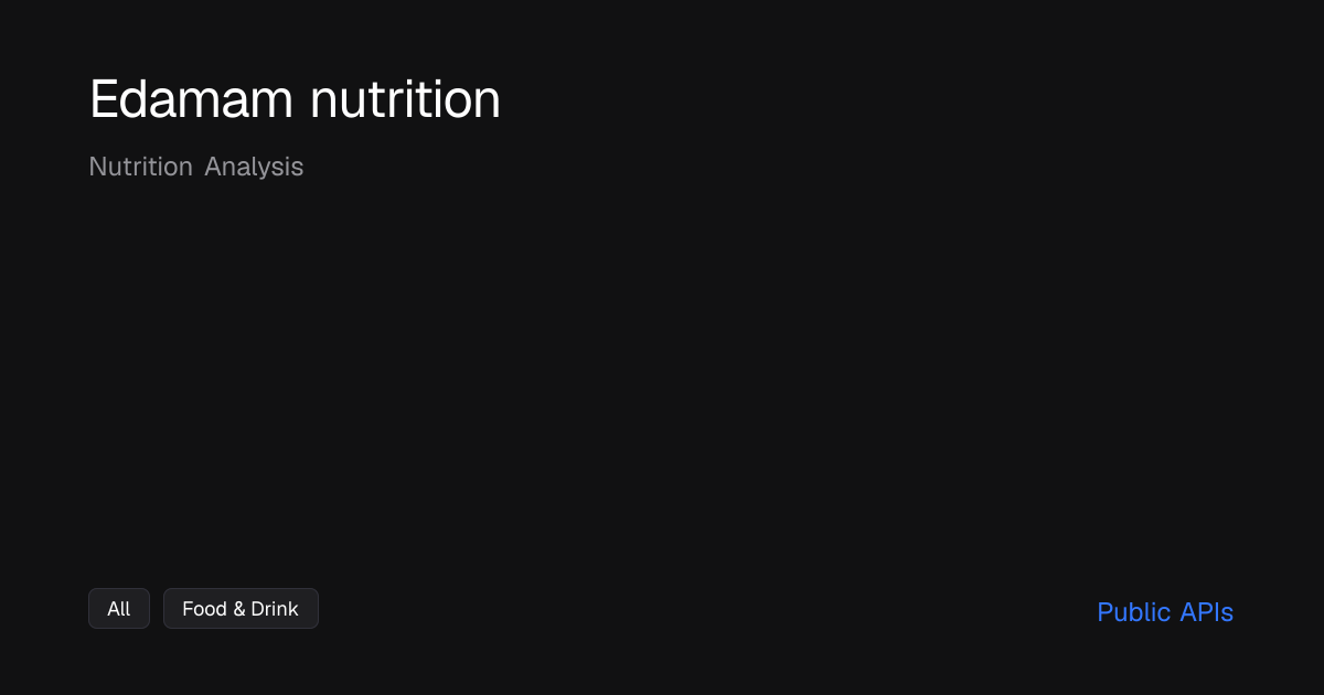 Edamam nutrition: Nutrition Analysis - Public APIs
